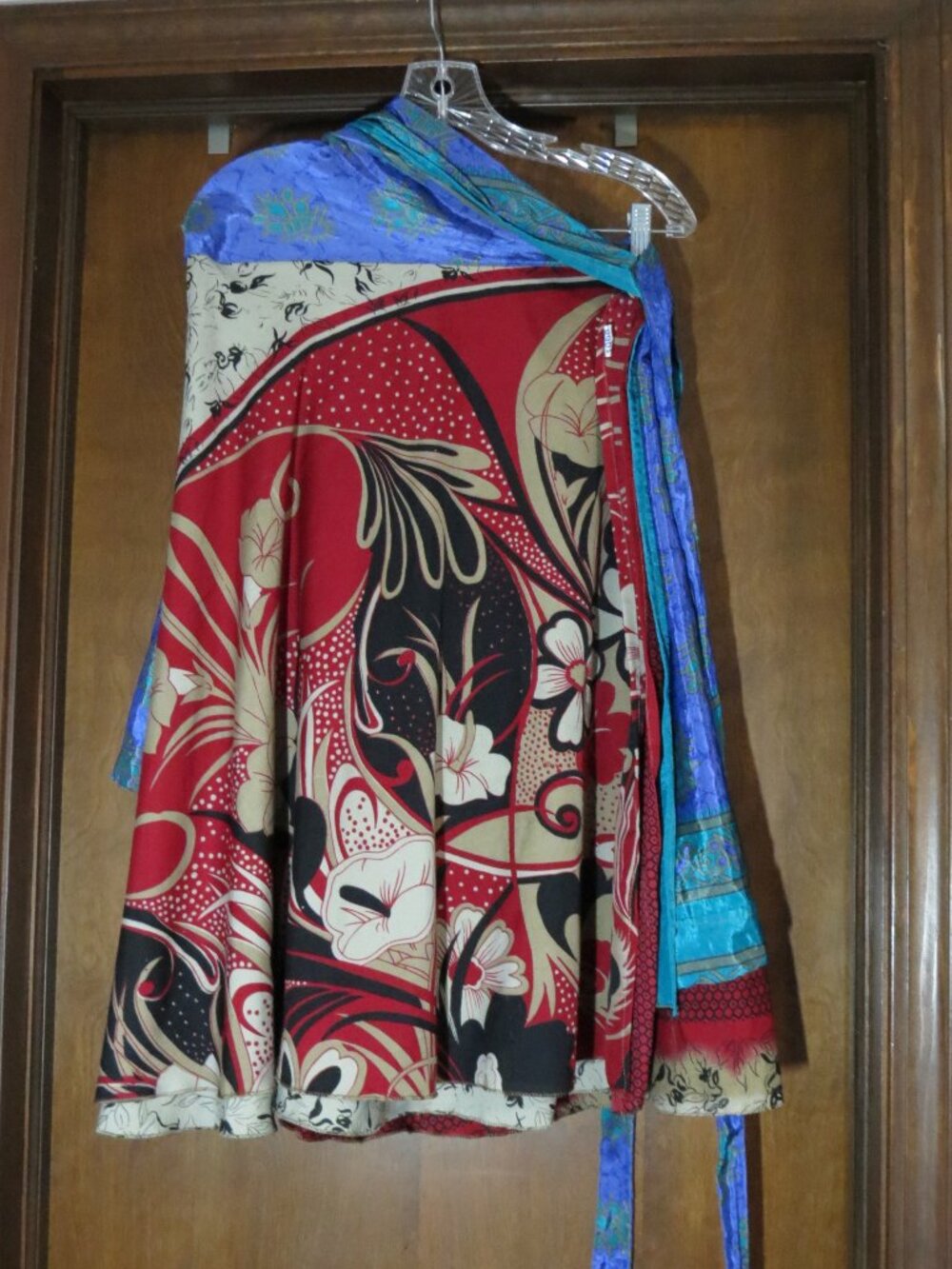 Darn Good Yarn Sari Silk Wrap Skirt Womens Goddess 14-32 Mini Reversible